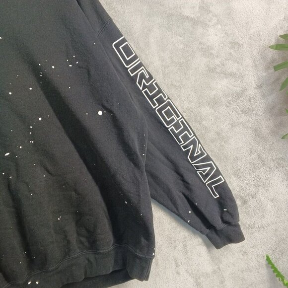 Gildan Sweatshirt Men Size XL Athleisure Crew neck Pullover Black and White - Picture 5 of 14